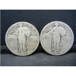1927, 1928 Standing Liberty Quarters