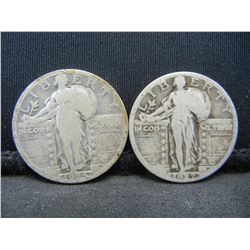 1925, 1927 Standing Liberty Quarters