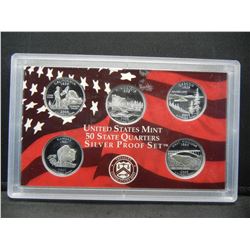 (5) 2005 S Silver Proof Washington Quarters