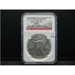 2011 American Silver Eagle NGC Early Release MS70