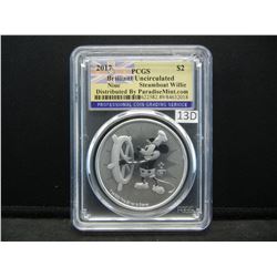 2017 Steamboat Willy Niue Dollar PCGS Brilliant UNC