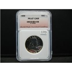 1958 Franklin Half Dollar WHSG PR67 CAM
