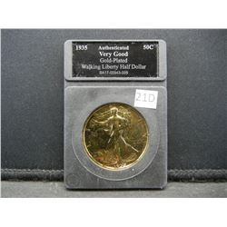1935 Gold Plated Walking Liberty Half Dollar