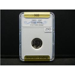 1963 Roosevelt Dime SGS PR70