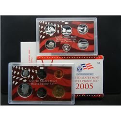 2005 US Mint Silver Proof Set With Quarters