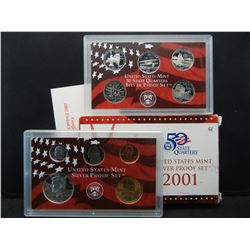 2001 US Mint Silver Proof Set With Quarters