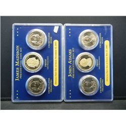 Adams, Madison PROOF PDS Presidential Coins, unc