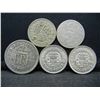 Image 1 : 5 SILVER WWII British coins. Some UNC conditions