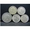 Image 2 : 5 SILVER WWII British coins. Some UNC conditions