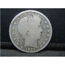 1897 Half Dollar Barber Head