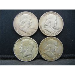 1964 Kennedy Half Dollar, 1949, 49, 61 D Franklin Half Dollars