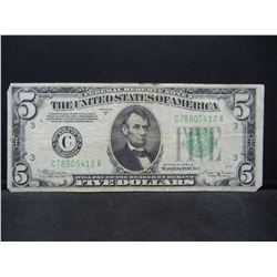 1934 B $5 Federal Res Note.