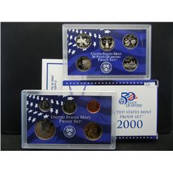 2000 United States Mint 10-Coin Proof Set With Certificate of Authenticity.