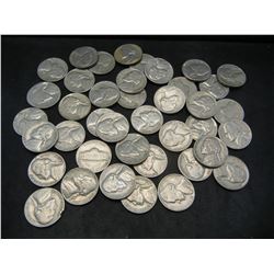 Roll of 40 1957-D Jefferson Nickels.