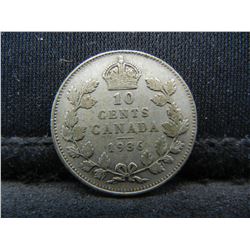 1936 Canada Ten Cents 80% Silver Coin.  Coin Weighs 0.07 Troy Ounce.