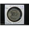 Image 3 : 1966 Ireland Shilling. Half dollar sized silver coin.  Brilliant Uncirculated.