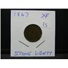 Image 3 : 1867 Indian Head Cent.  Extremely Fine.  Strong Liberty.