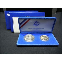 1986-S Statue of Liberty (2) Coin Set--silver dollar and ½.  GEM Proof in original box.