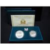 Image 1 : 1992-D Columbus Quincentenaries' (2) Coin Commemorative Set--silver dollar and ½.  GEM Uncirculated 