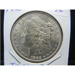 1882 Morgan Dollar.  Much tougher Philly date.  Uncirculated.