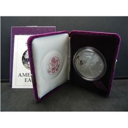 1987-S Silver American Eagle.  In original mint box with COA.  GEM Proof.