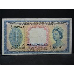1963 Malaya and British Borneo $1 Note