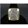 Image 1 : Ladies ring gold plated over sterling.  CZ (diamond-like) stones in pattern.  Size 9