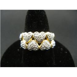 Ladies ring gold plated over sterling.  Marcasite Leaf Design.  Size 9.