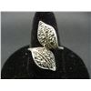 Image 1 : Ladies sterling ring.  CZ (diamond-like) stones in pattern.  Size 9