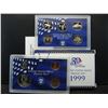 Image 1 : 1999-S Clad Proof Set.  Includes regular coinage plus the first five state quarters.  GEM.