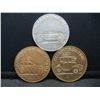 Image 1 : (3) VINTAGE CAR COINS (1925 LINCOLN SEDAN/1921 DETROIT ELECTRIC & 1922 DANIELS TOWN BROUGHAM)