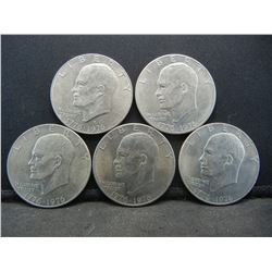 (5) 1976 Bicentennial Ike Dollars