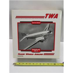 229 - T W A Douglas Dc-3 Die Cast Metal Replica Plane
