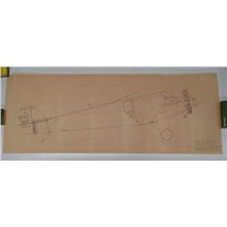 259 - Unframed Vintage Blue Print Copy Of Airplane