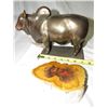 Image 3 : 736 - 2pc Metal Brahman Bull And Cowboy Cross Section