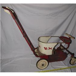 804 - Antique Metal Baby Stroller