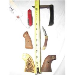 816 - Pocket Knives And Pistol Grips