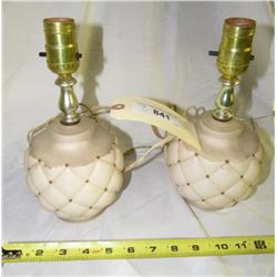 841 - 2pc Vintage Glass Lamps