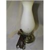 Image 2 : 842 - Vintage Lamp With Floral Design Glass Chimneys