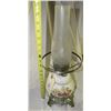 Image 1 : 846 - Vintage Lamp With Floral Designs  Clear Chimney