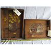 Image 1 : 839 - Pair Of Vintage Hand Painted Wooden Serving Trays