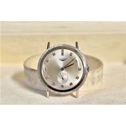 Longines brushed face 14k white gold