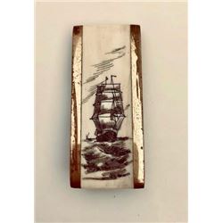 Scrimshawed Ivory Clipper Ship