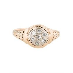 Gold / Diamond Filigree Ring (Size 6 1/2)