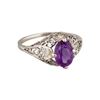 Image 1 : Gold/Amethyst Filigree Ring (Size 6 1/2)