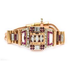 Hamilton Gold/Diamond/Ruby Watch