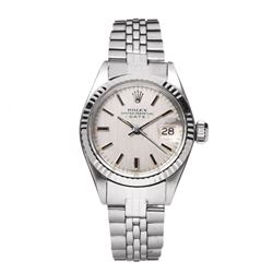 ROLEX Stainless Steel 18K White Gold Perpetual Date Watch