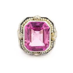 Art Deco Gold/Gemstone/Pearl Ring (Size 8 1/4)