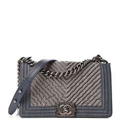 Chanel Denim Chevron Boy Bag