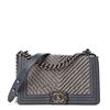 Image 1 : Chanel Denim Chevron Boy Bag